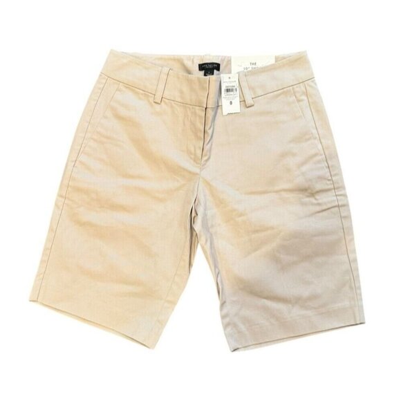 Ann Taylor Factory The 10" Short Tan Size 0 Stretch Twill NWT Khakis - Picture 2 of 7